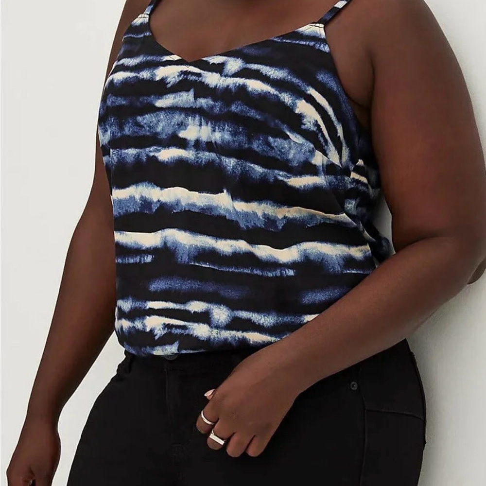 Torrid Ava Cami black and blue tie-dye pattern. Size 5(28)